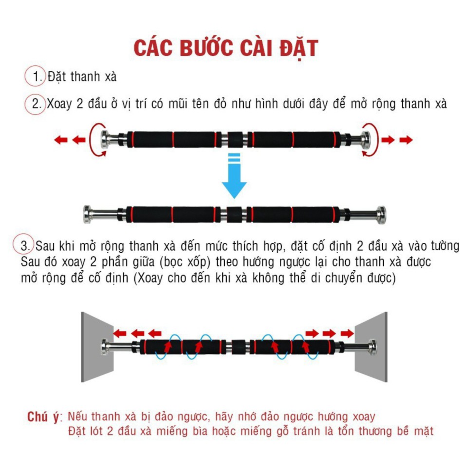 NDA Xà Đơn Treo Tường Gắn Cửa Đa Năng Dễ Điều Chỉnh 60-100cm, 80-130cm (LOẠI XỊN) 50 F36