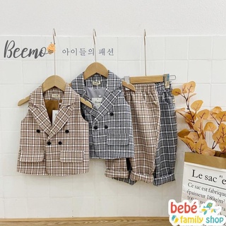 Bộ vest gile bé trai hàn quốc beemo set vest công tử 8 - 23kg - stb