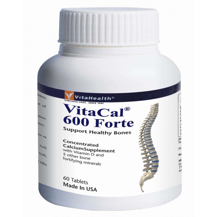 Viên Uống Bổ Sung Canxi Vitahealth Vitacal 600 Forte 60 Viên