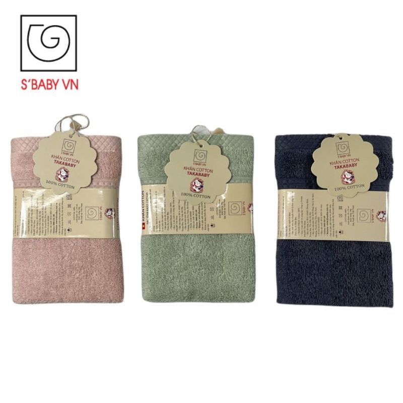 Khăn Mặt Cotton S'BABY 30X30cm, Nguyên Liệu Tự Nhiên An Toàn Cho Da