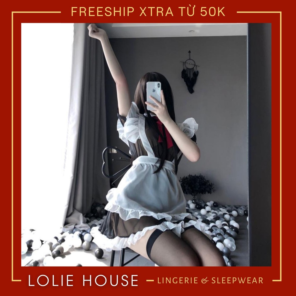 Cosplay hầu gái sexy lolita - Váy đầm ngủ cosplay hầu gái sexy bằng ren voan dành cho nữ LOLIE HOUSE - CP27 | BigBuy360 - bigbuy360.vn