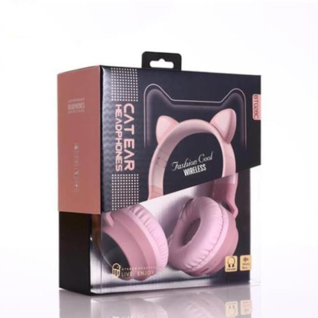[CHÍNH HÃNG] ️🌻️ Tai Nghe Mèo Bluetooth 🌻 (chụp tai, có đèn, có Mic, Bass, Pin Khủng 400mAh- BH 12 tháng) | BigBuy360 - bigbuy360.vn