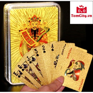 Bộ bài tây Golden Pocker chống nước mạ vàng cao cấp Zk85