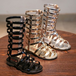 Giày sandal cổ cao kiểu chiến binh độc đáo cho bé gái