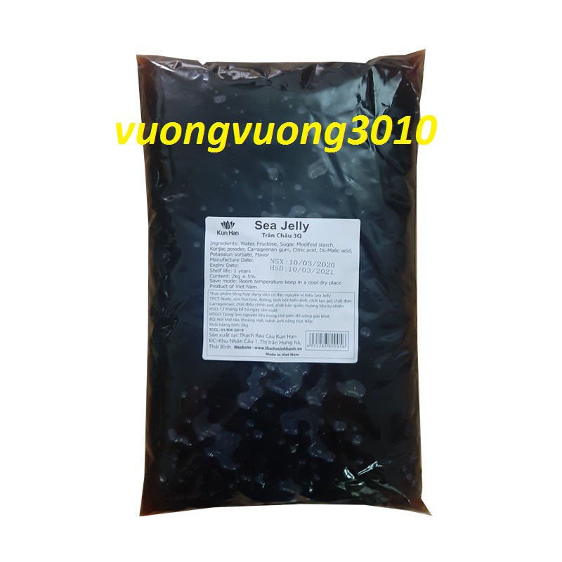 Trân châu thạch 3Q Trắng/ Đen Sea Jelly gói 2kg