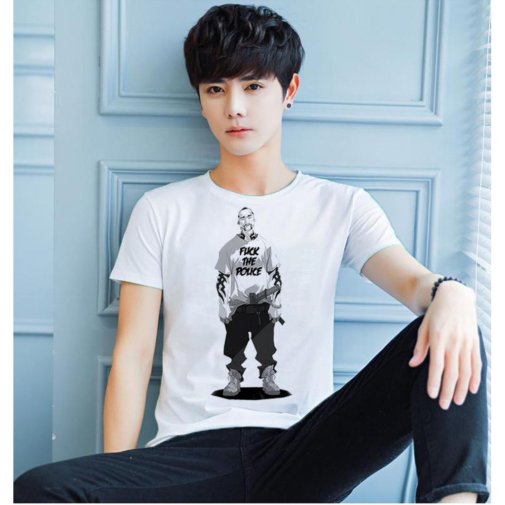 Áo thun Nam in hình Vintage Fuck The Police - Cotton Thun Phong Cách Cá Tính - Cực Chất Và Đẹp