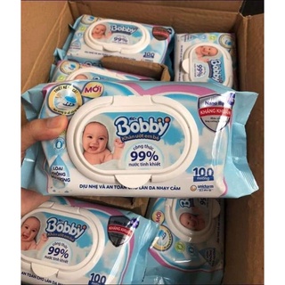 Khăn giấy ướt Bobby không mùi 100 tờ