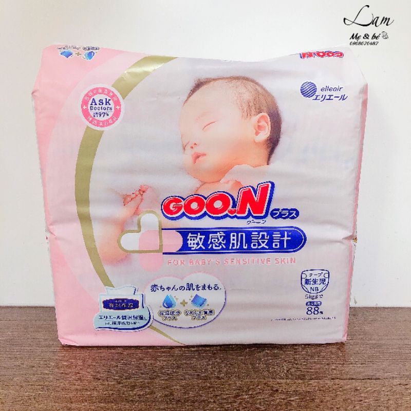 [Mã FMCGSALE24 giảm 8% đơn 500K] Tã/Bỉm Goon Plus Nature Nội Địa Nhật NB88/S82/M64/L54/XL38