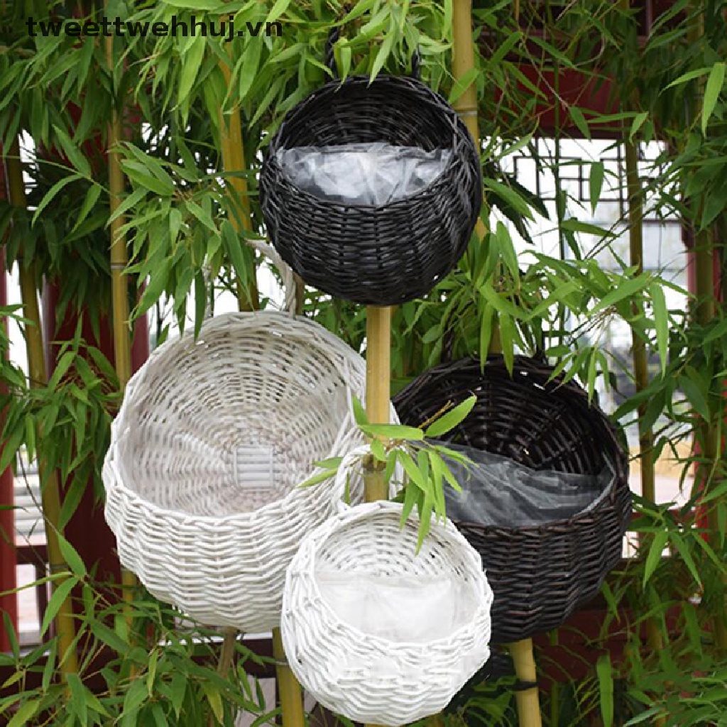 Chậu Cây Treo Tường Đan Mây Thủ Công Trang Trí Nhà Cửa