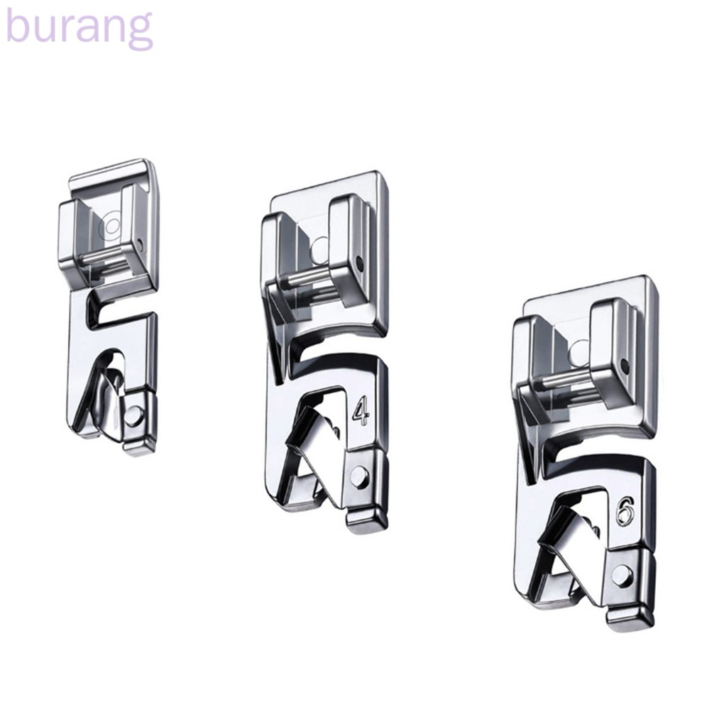 3PCS/Set 3mm 4mm 6mm Curling Presser Foot Household Sewing Machine Tool Accessories Double Rolled Hem Presser Foot