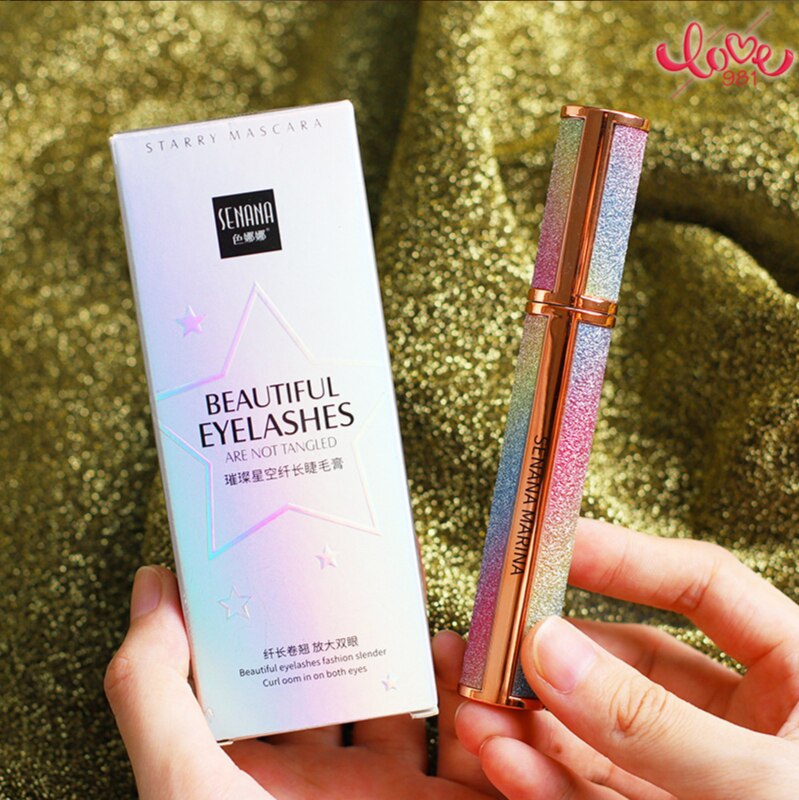 [Hàng mới về] Mascara giúp mi cong dày không thấm nước vỏ ánh sao lấp lánh 4D