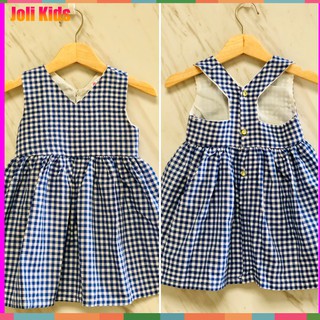 Đầm bé gái chất vải cotton sọc ca rô joli 16