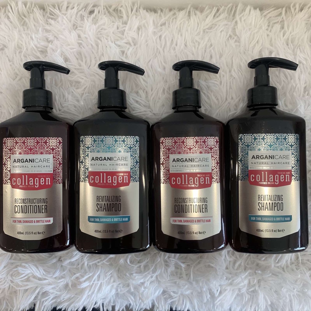 Combo gội xả Collagen Arganicare bổ sung Collagen - Tái tạo cấu trúc cho tóc chắc khỏe giảm gãy rụng