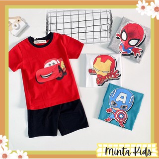 Bộ bé trai minky mom siêu nhân vải cotton 100% - minta kids