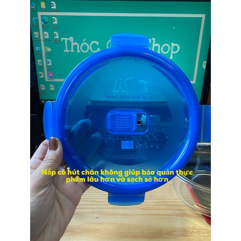 Hộp thuỷ tinh chịu nhiệt hút chân không Lumirac 920ml dùng được trong lò vi sóng