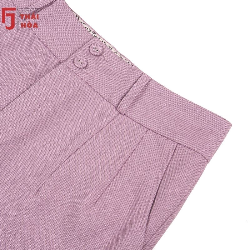 Quần tây nữ đẹp công sở 9 tấc màu hồng tím trơn bigsize Thái Hoà 2c982-05-01
