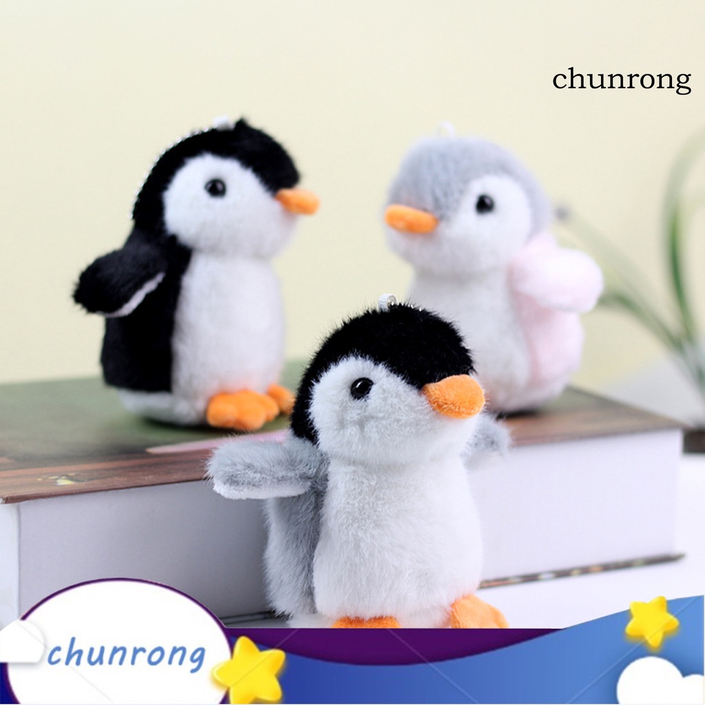 Cr Móc Khóa Hình Chim Cánh Cụt 3D Nhồi Bông Mắt To Dễ Thương