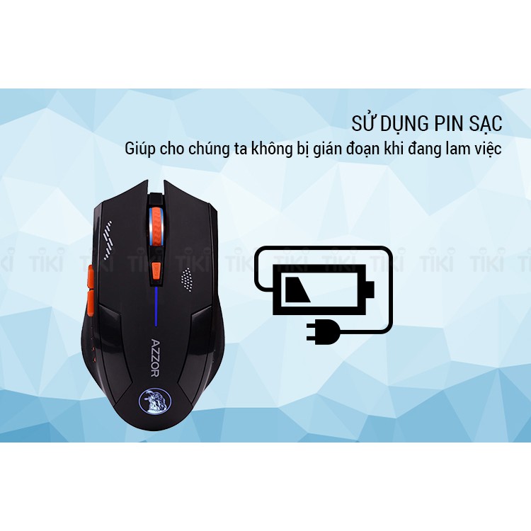 CHUỘT KHÔNG DÂY GAMING  DÙNG PIN SẠC AZZOR EAGLE