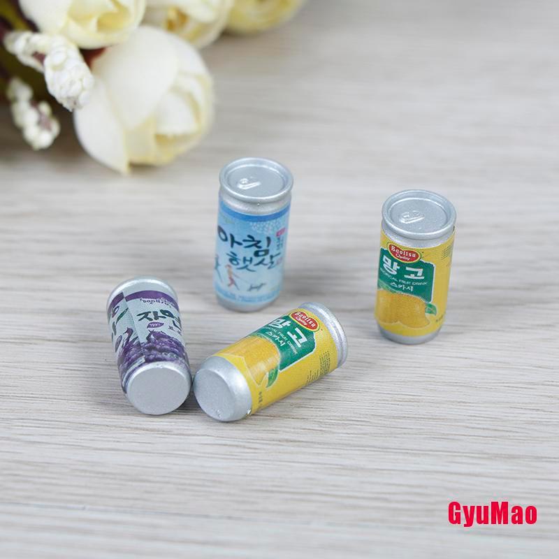 Bộ 4 Lon Nước Mini Tỉ Lệ 1:12 Trang Trí Nhà Búp Bê