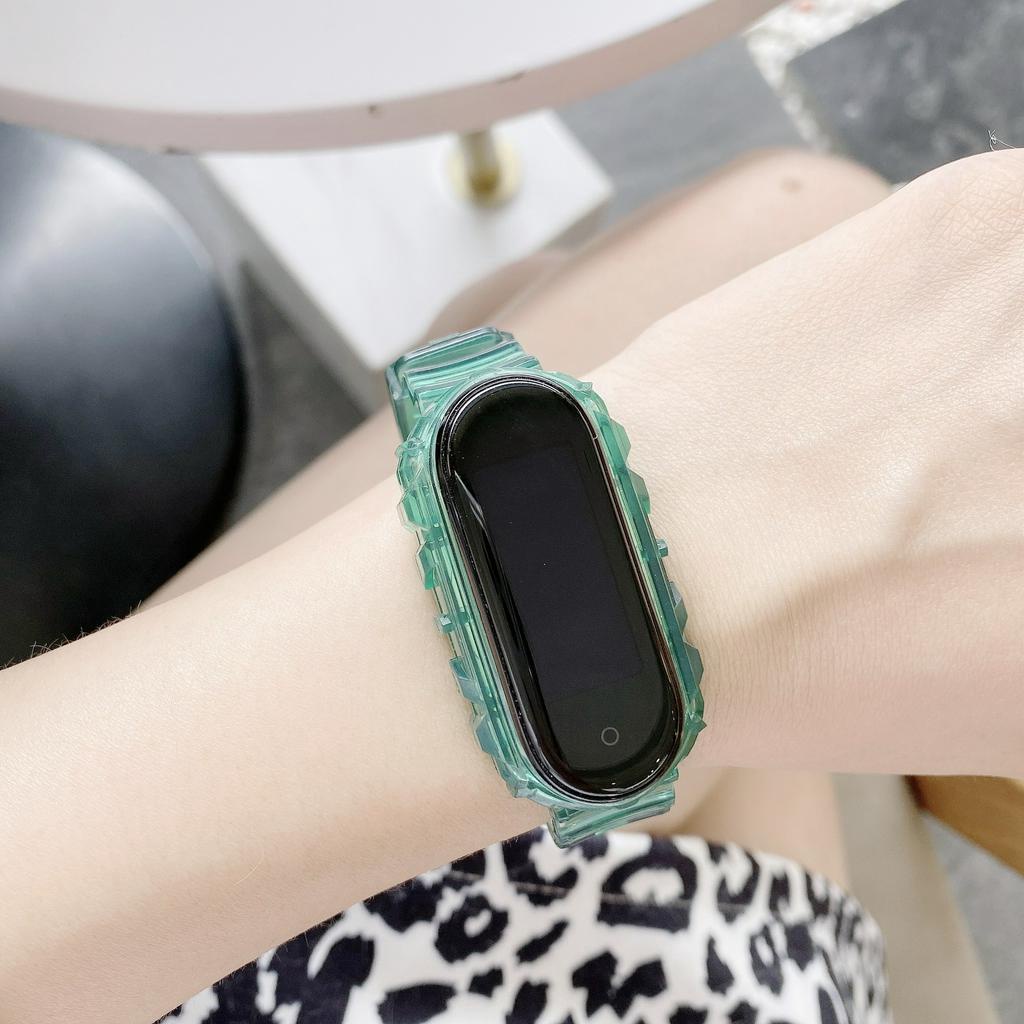 Dây Đeo Tpu Trong Suốt Cho Đồng Hồ Thông Minh Xiaomi Mi Band 6 5 4 3