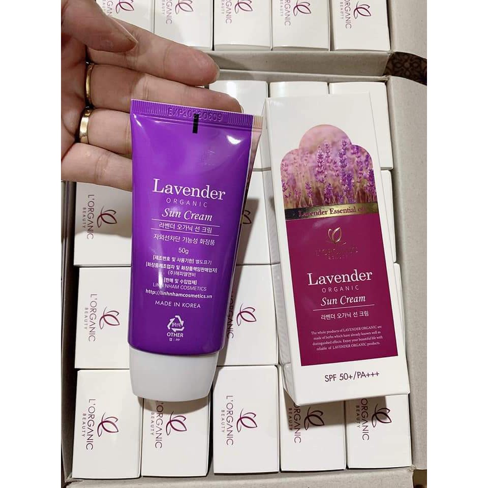 Kem chống nắng Lavender Organic chỉ số 50spf, 50g kiềm dầu, lên tone da, chống trôi dành cho da dầu, da nhạy cảm | BigBuy360 - bigbuy360.vn