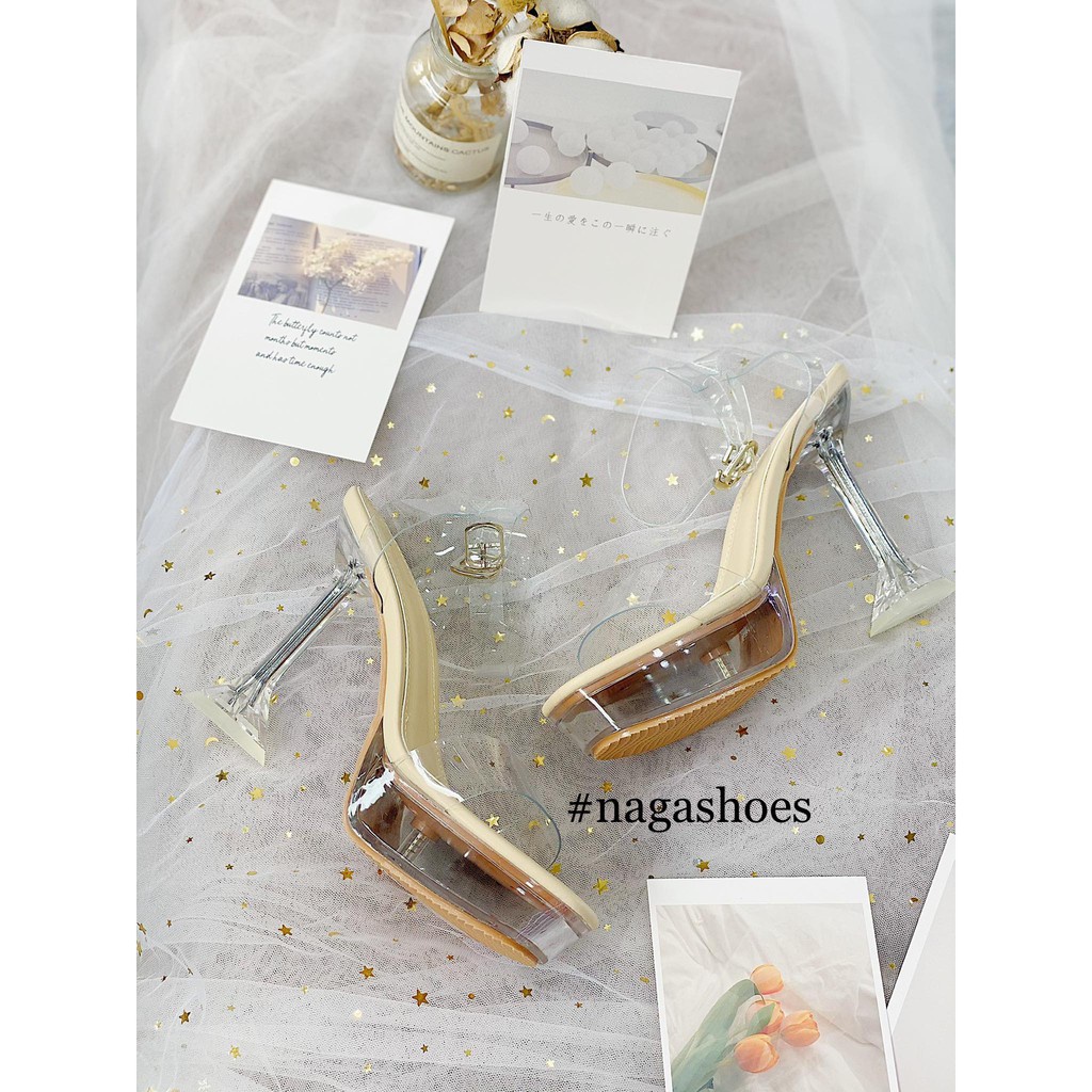 GIÀY CAO GÓT NAGASHOES QUAI TRONG ĐẾ ĐÚP 10CM NAC185 $$