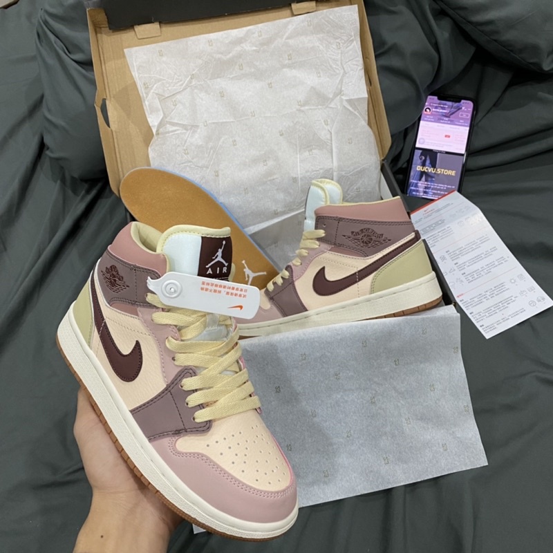GIÀY AIR JD1 MID MILK TEA BROWR 1:1 SC [ FULL BOX + FREE SHIP ] | BigBuy360 - bigbuy360.vn