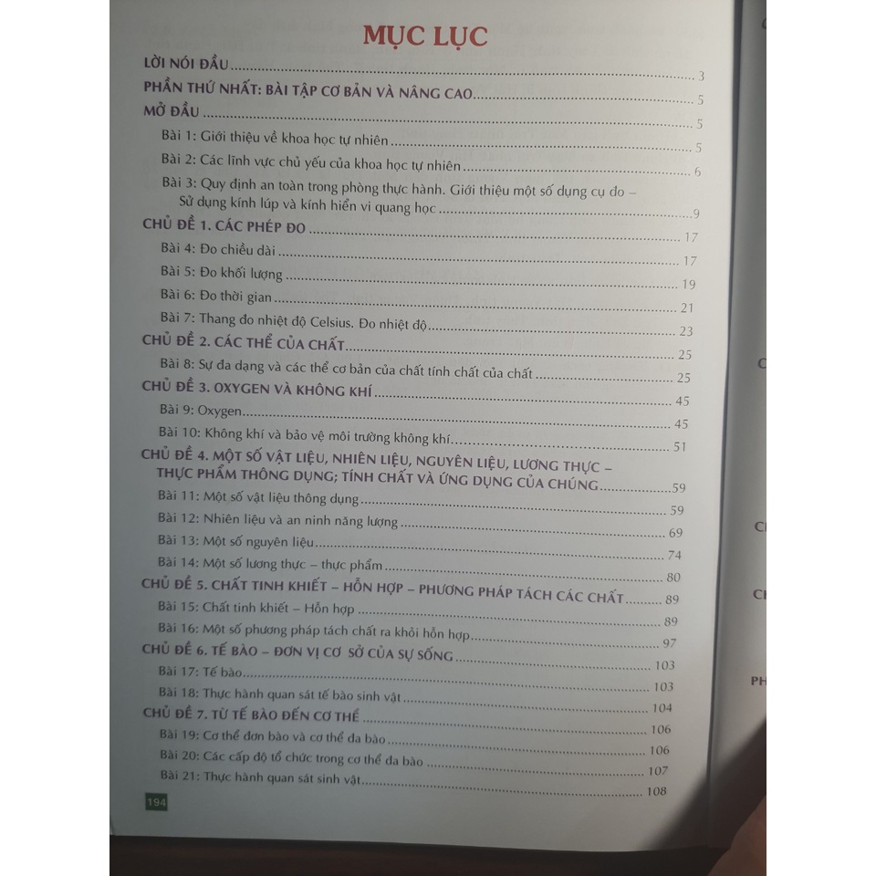 Sách - Bài tập cơ bản và nâng cao khoa học tự nhiên 6