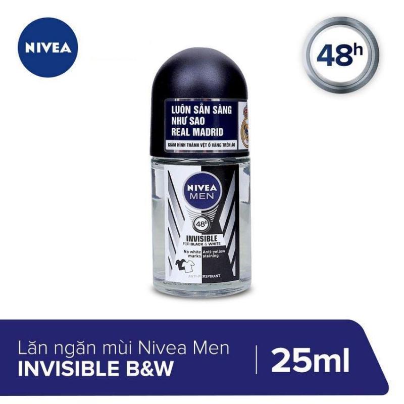 Lăn Ngăn Mùi Ngăn Vệt Ố Vàng Vượt Trội NIVEA MEN BLACK & WHITE INVISIBLE ULTIMATE 25ML