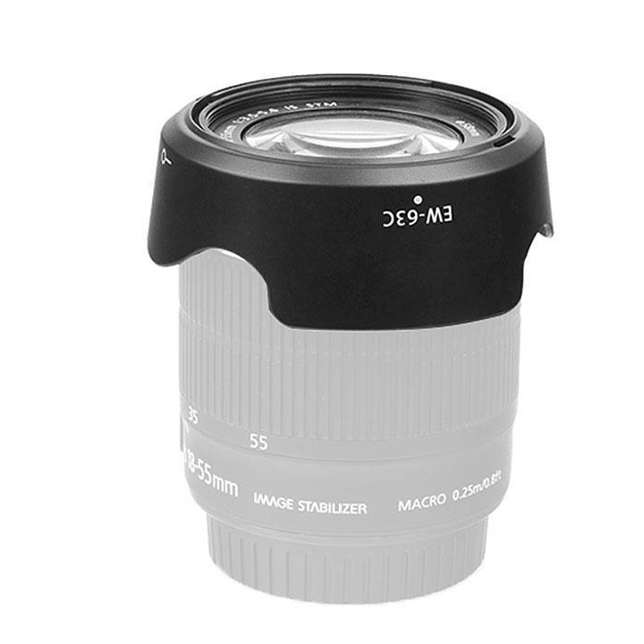 Loa che nắng hood EW-63C ống kính Canon EF-S 18-55mm f/3.5-5.6 IS STM