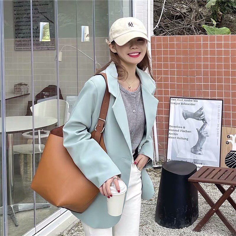Áo Blazer màu pastel  phong cách uzzlang Hàn - Áo vest blazer nữ Hàn Quốc | BigBuy360 - bigbuy360.vn