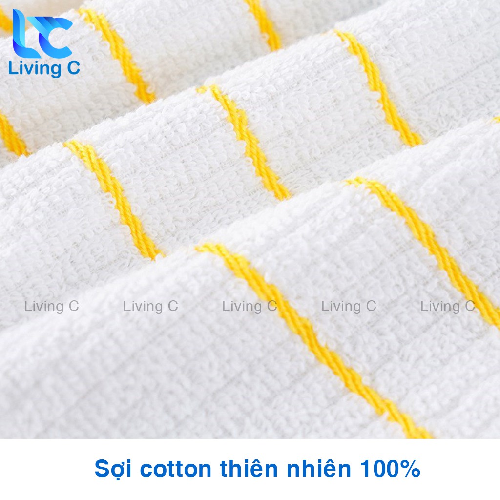 Khăn lau mặt cotton 100% Living C , khăn tắm đa năng sợi bông 100% từ thiên nhiên _KCT