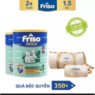 (Mẫu mới 1.4kg) Bộ 2 lon sữa Friso gold 4 1.4kg tặng kèm quà
