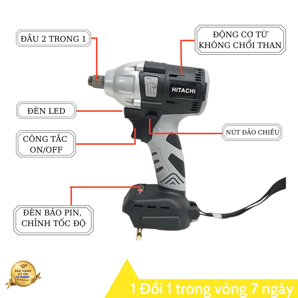 Thân máy siết bulong hitachi không chổi than cao cấp