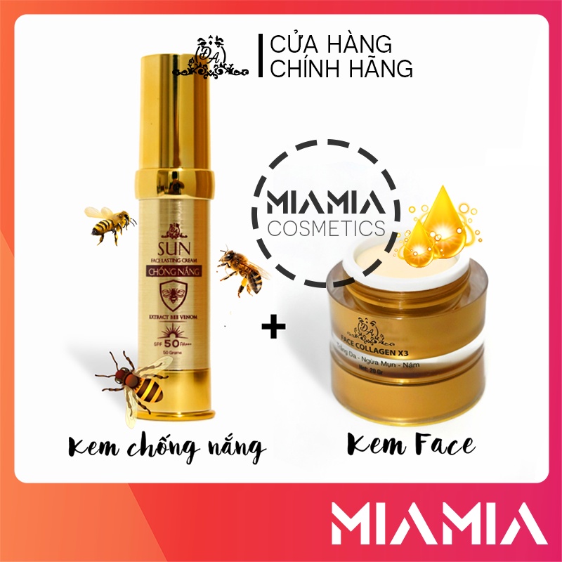 Combo Kem Face Colagen X3 và Kem Chống Nắng Đông Anh Collagen X3 chính hãng