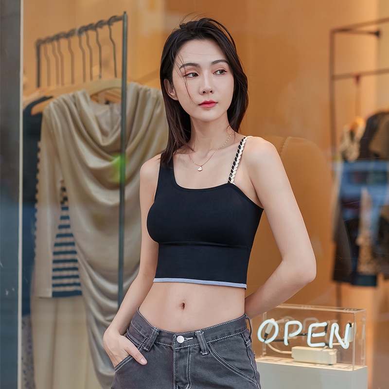 Áo bra lệch vai mix dây xoắn siêu xinh FLA89