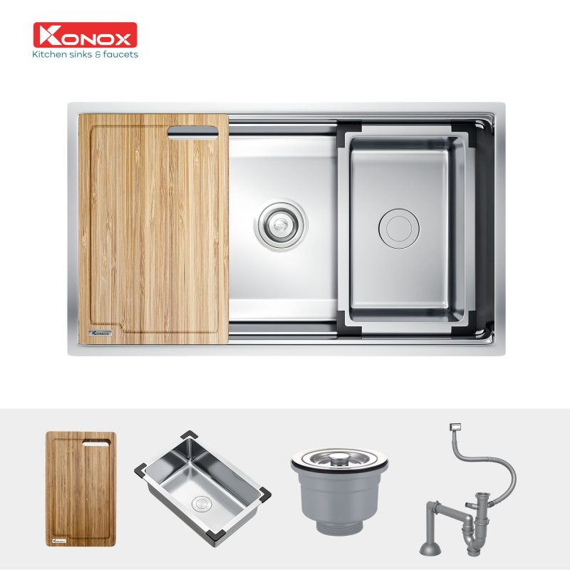 Chậu rửa bát 1 hố Konox KN7644SU CÓ THỢ LẮP ĐẶT