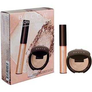 Set phấn và kem bắt sáng BECCA Glow on the Go Highlighter Set - ( màu Opal)