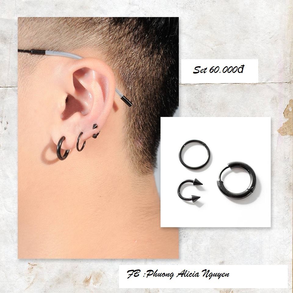 Set khuyên : 1 Khuyên vòng + 1 khuyên vòng GD + 1 khuyên chữ U