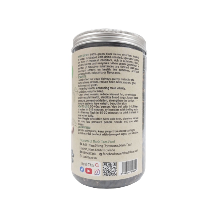 Trà Mầm Đậu Đen Xanh Lòng Rang , Giúp Thanh nhiệt ,Thanh Lọc Cơ Thể ,  Hộp 500gr