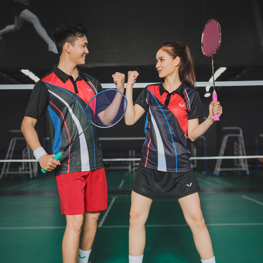 Áo COUPLE THỂ THAO CẦU LÔNG BADMINTON nam nữ, fỏm đẹp, chất lượng, thấm hút mồ hôi