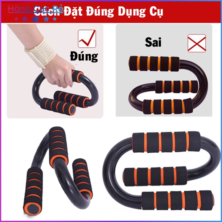 Bộ 2 dụng cụ tập tay, chống đẩy, hít đất bằng hợp kim chắc chắn HCR - Shop Hàng Cực Rẻ