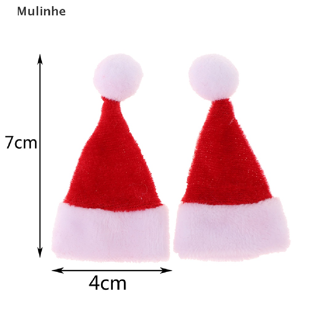 Set 2 Mũ Ông Già Noel Mini Trang Trí Nhà Búp Bê