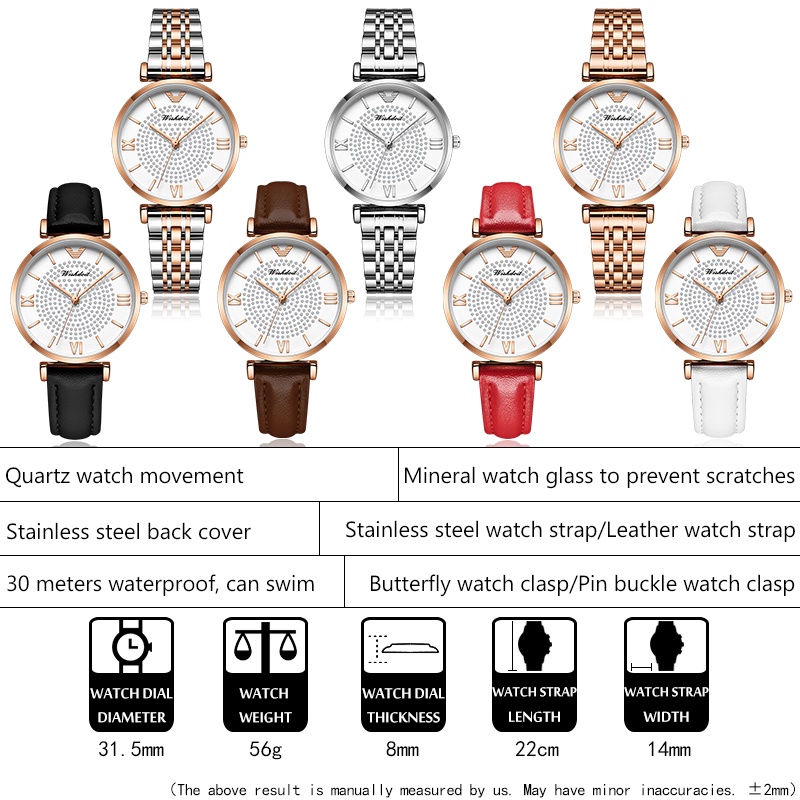 Đồng hồ quartz chất liệu thép không gỉ WISHDOIT