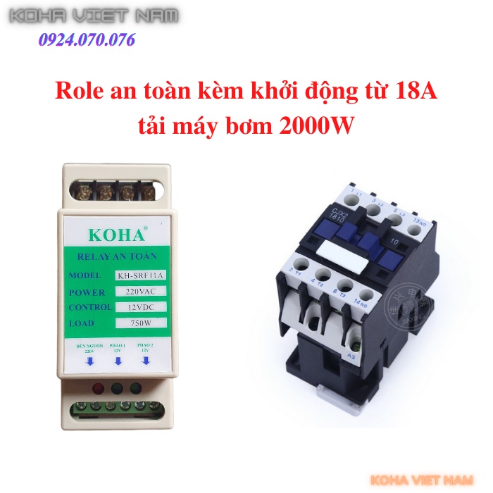 Bộ Role an toàn cho phao điện kèm khởi động từ CJX18A - Tải máy bơm công suất lớn
