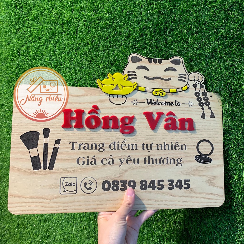 Bảng hiệu hình mèo thần tài may mắn dành cho các shop bán hàng online