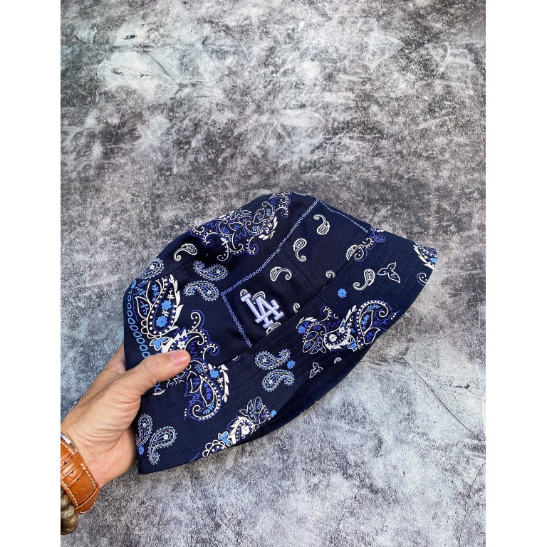 (HÀNG XUẤT XỊN) Mũ / Nón N40 M//L//B PAISLEY BUCKET HAT NAVY & SKY BLUE Made in Viet//nam full-tem-tag One size