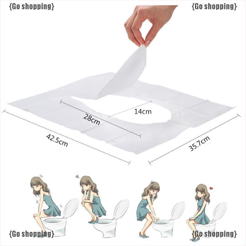 Set 10 tấm giấy lót bệ ngồi toilet dùng một lần tiện dụng