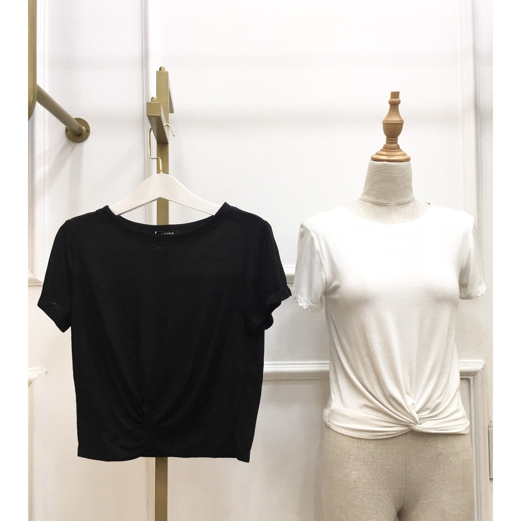 Áo thun croptop cột eo VANIA - A18006 cá tính