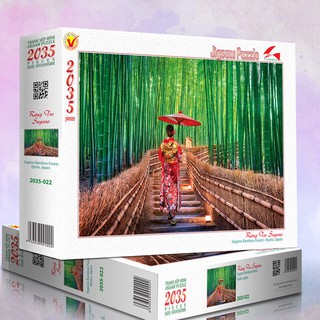 Tranh xếp hình Jigsaw Puzzle giải tỏa stress Tia Sáng 2035 mảnh - Rừng Tre Sagano - MSP: 2035-022